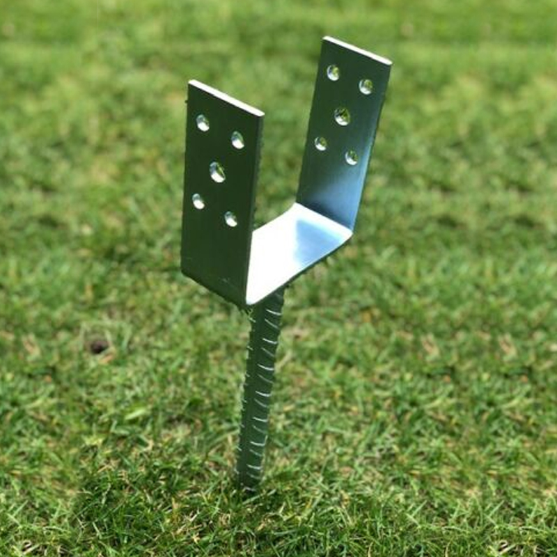 Galvanised ("U" Shape Pin) Post Fence Foot Anchors Fence Post Spikes